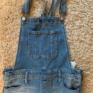 Hollister high-rise crop boyfriend overalls